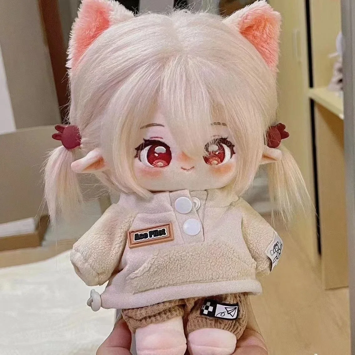 Anime Genshin Impact Klee Cosplay 20cm Furry Naked Baby Cartoon Cotton Doll Costume Change Figures Hallowmas Gift Ambitus