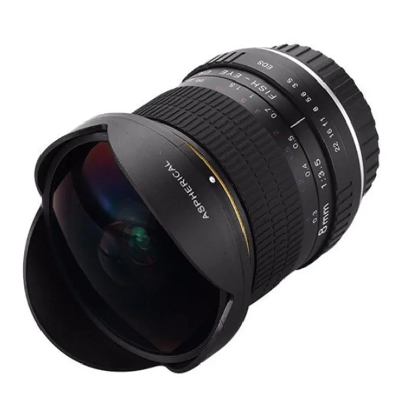 

Объектив «рыбий глаз» 8 мм F3.0 — 22 с ультраширокоугольным ультрашироким углом, подходит для Nikon и Canon — ручные объективы с креплением для зеркальных фотокамер