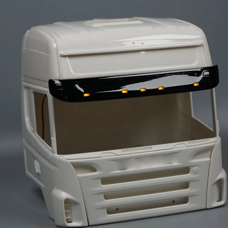 Visera de plástico a escala 1:14 con luces para camión Tamiya RC SCANIA R730 R620 R470 56323