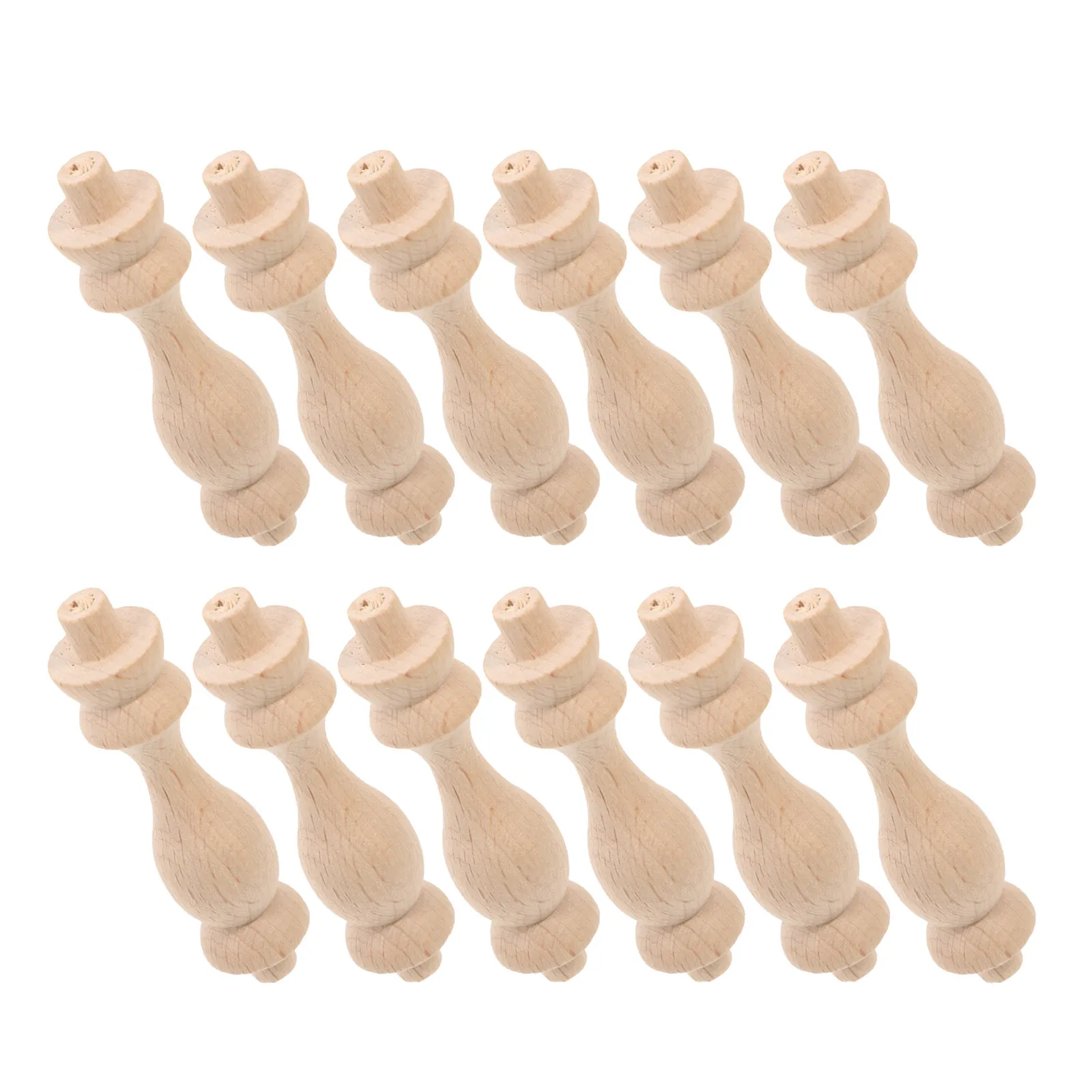 

16Pcs Solid Wood Roman Balusters Unfinished Stair Spindles Decorative Wood Railing Parts for Indoor Stairs Furniture Repair