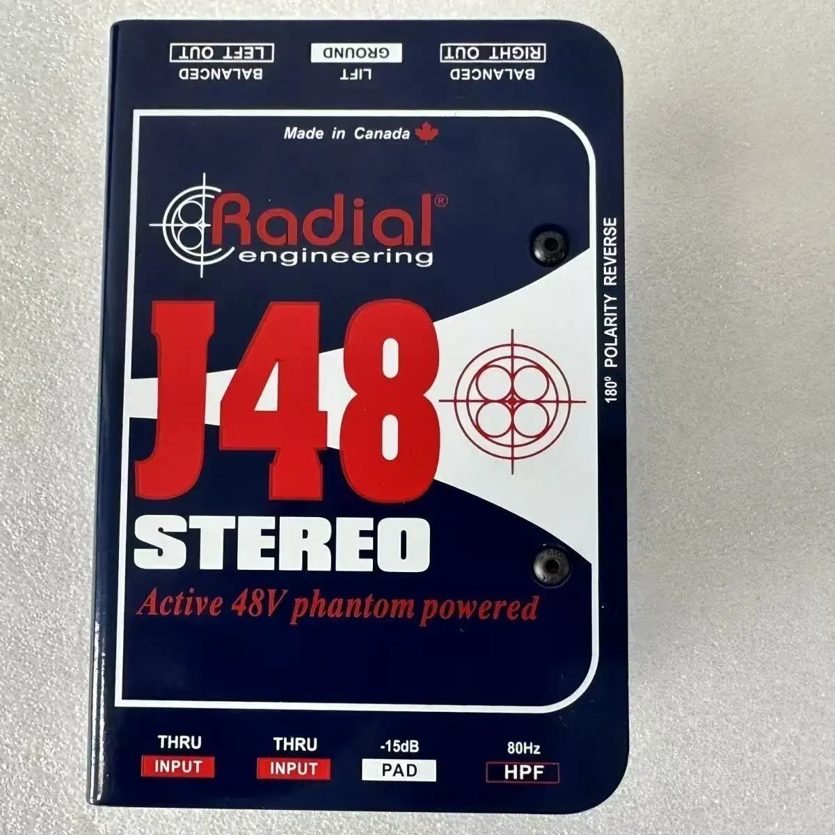 J48 PRO DI Stereo DI Box للجيتار الكهربائي، الجهير الكهربائي، الجيتار الكهربائي الصوتي، والأدوات الإلكترونية للوحة المفاتيح