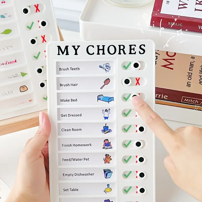 Reusable Daily Schedule Detachable Blank Planner and White Paper Weekly Chores Checklist Self-Discipline Habit Card