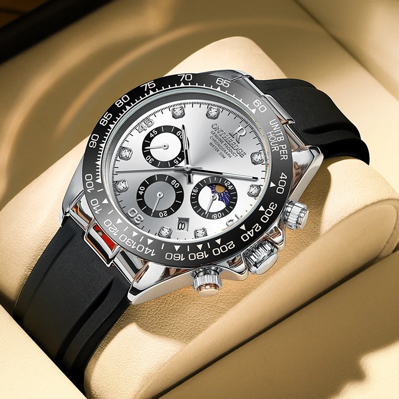 

Mens Watches Top Brand Luxury Chronograph Quartz Watch Men Sport Silicone Strap Waterproof Luminous Date Wristwatch Reloj Hombre