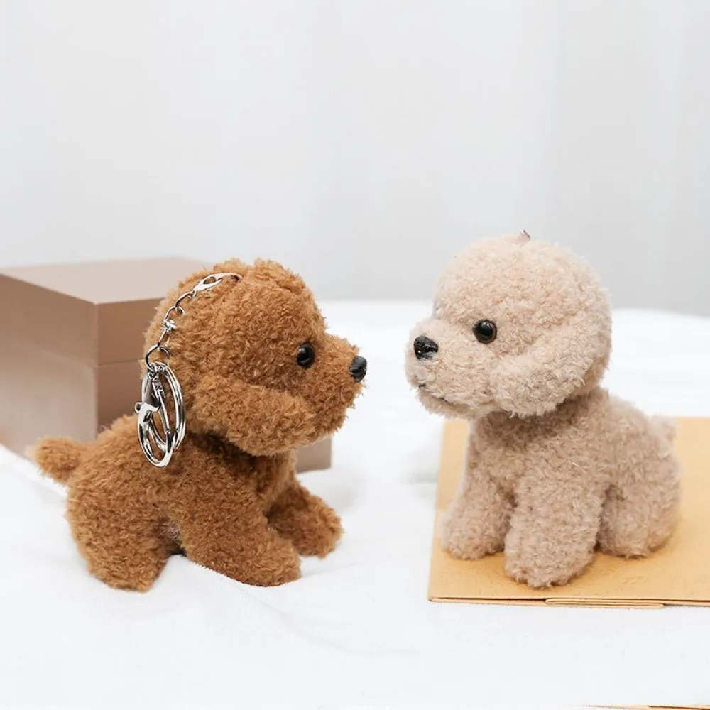 Teddy Dog Plush Keychain Cute Multipurpose Easy to Use Backpack Hangings 12cm Small Pendant Backpack