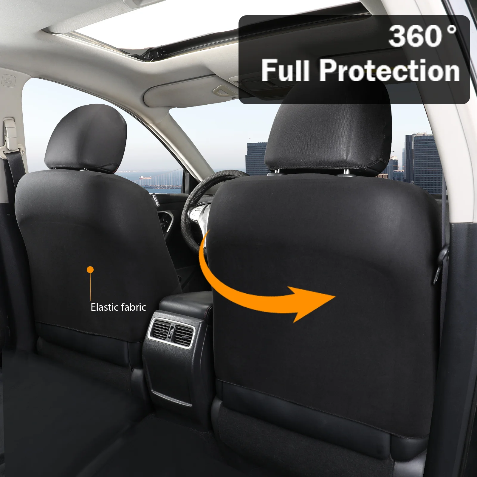 5-seat universal car seat cover For Alpine 9pcs，Protective seat, PU leather, easy installation, reserved airbag position