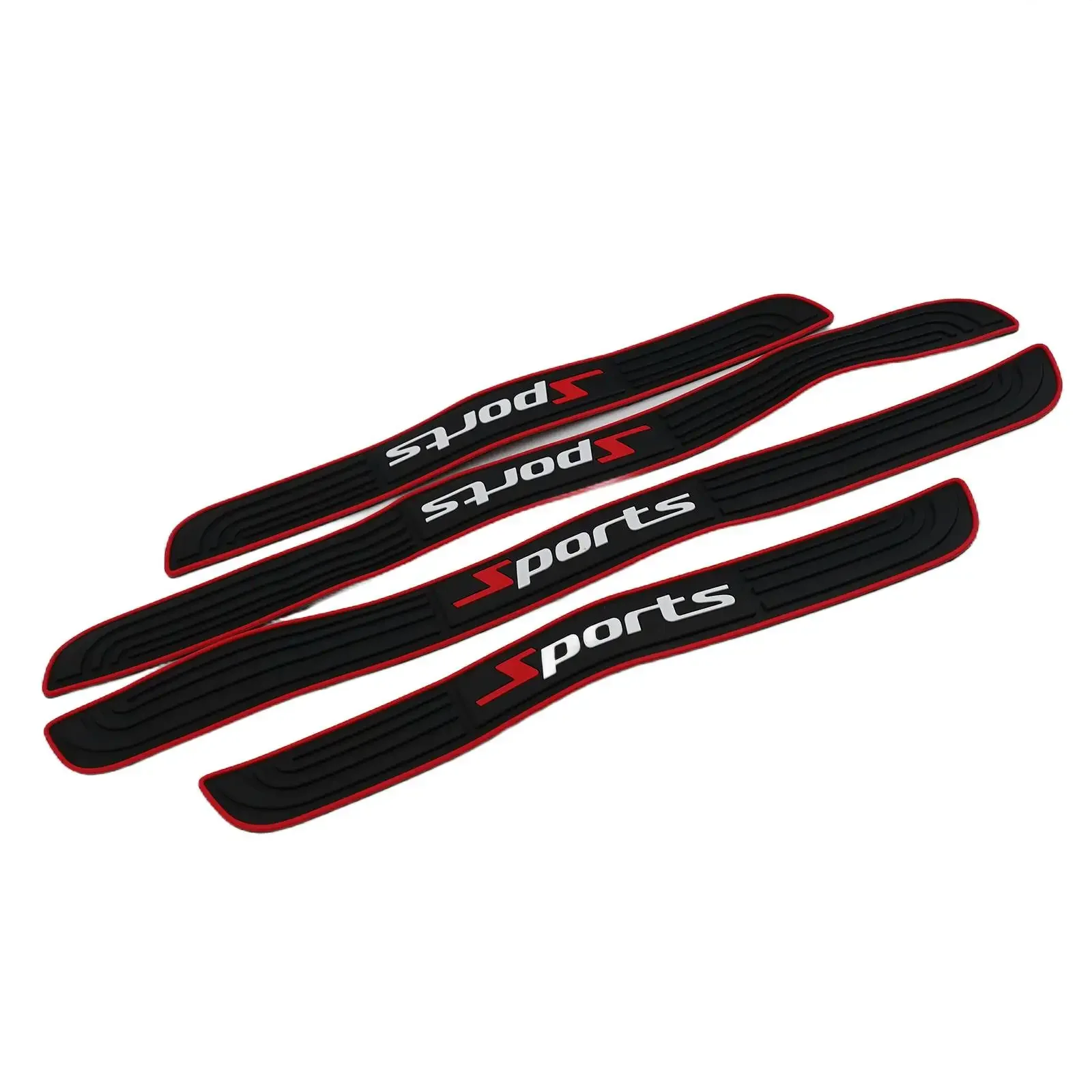 

4pcs Rubber Car Door Sill Scuff Plate Cover Panel Step Protector Automobile Anti Scratch Decal Door Plate Protector