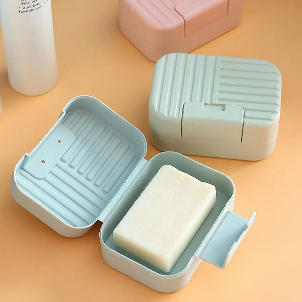 Travel Soap Dish With Drain Water Bathroom Supplies Soap Rack with Cover Soap Container Soap Storage Box