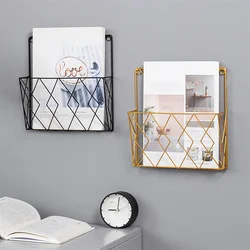 Estante de almacenamiento de periódicos para revistas, montado en la pared, moderno, para el hogar, dormitorio, estante de exhibición para libros, 1/2 Uds.
