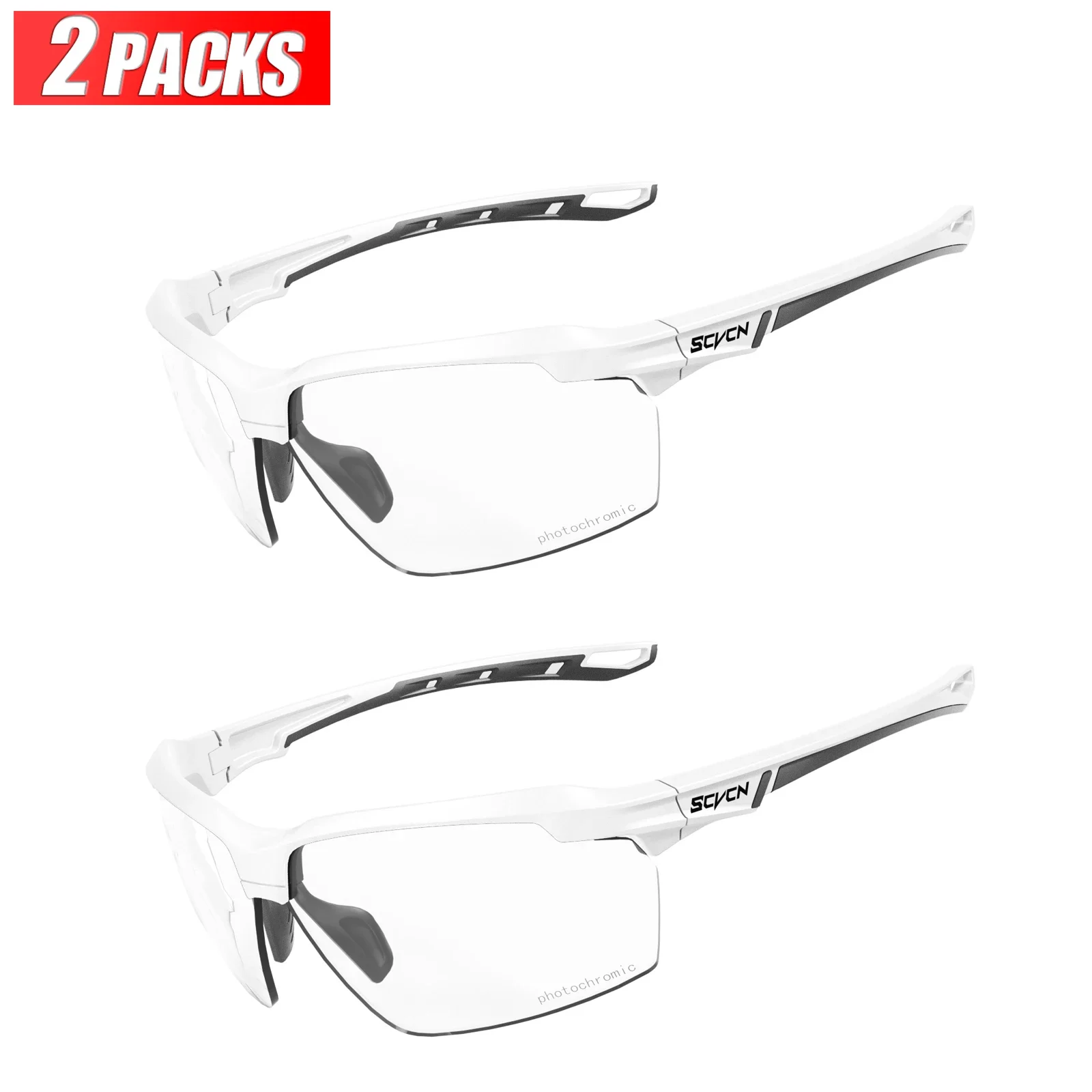 3PACKS SCVCN Meekleurende Fietsen Zonnebril Bril Fiets MTB Fiets Wandelen Golf UV400 Sportbril voor Mannen Vrouwen Baseball