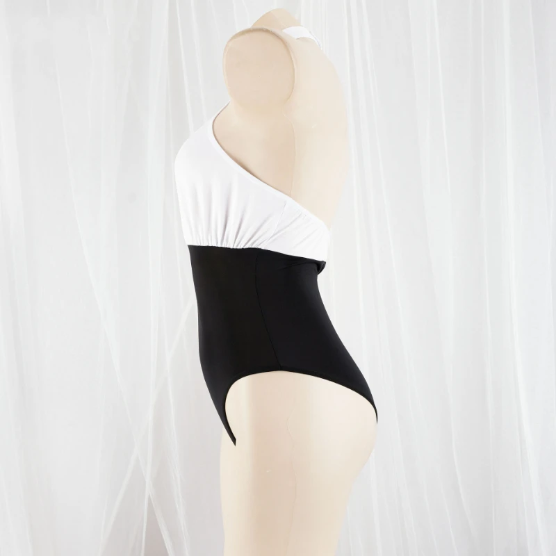 Sexy ol Uniform weiß schwarz Patchwork einteiligen Badeanzug süße Mädchen japanische Bade bekleidung rücken frei ärmellose Badeanzug Frauen Bikini