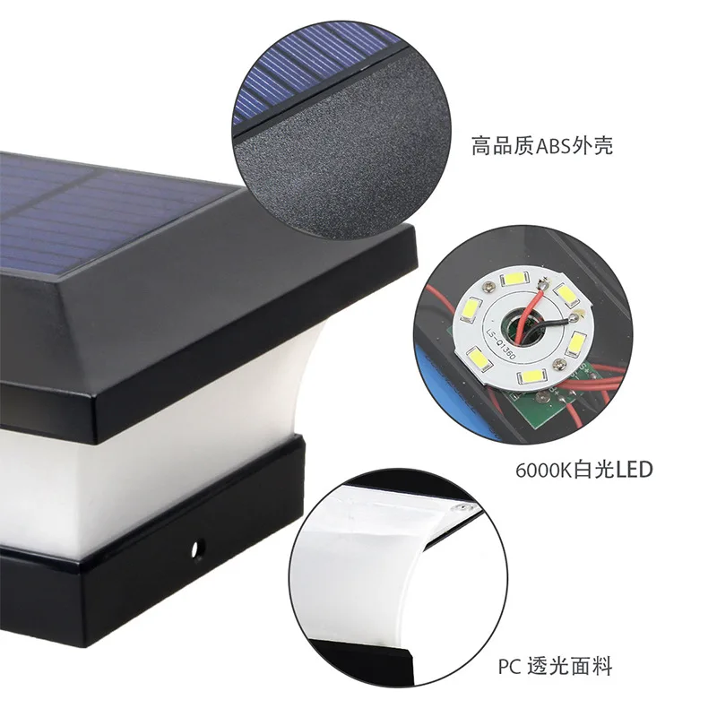 Solar Courtyard Lamp Square Post Lights Outdoor Atmosphere Light Environmental Protection Energy Saving Waterproof Garden Decor