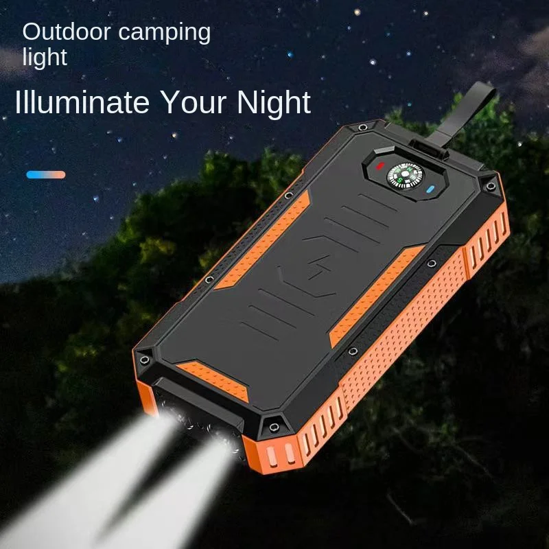 22.5W Super Fast Charging Outdoor Power Bank Compass Wireless Charging Solar Mobile Power Supply 30000MA