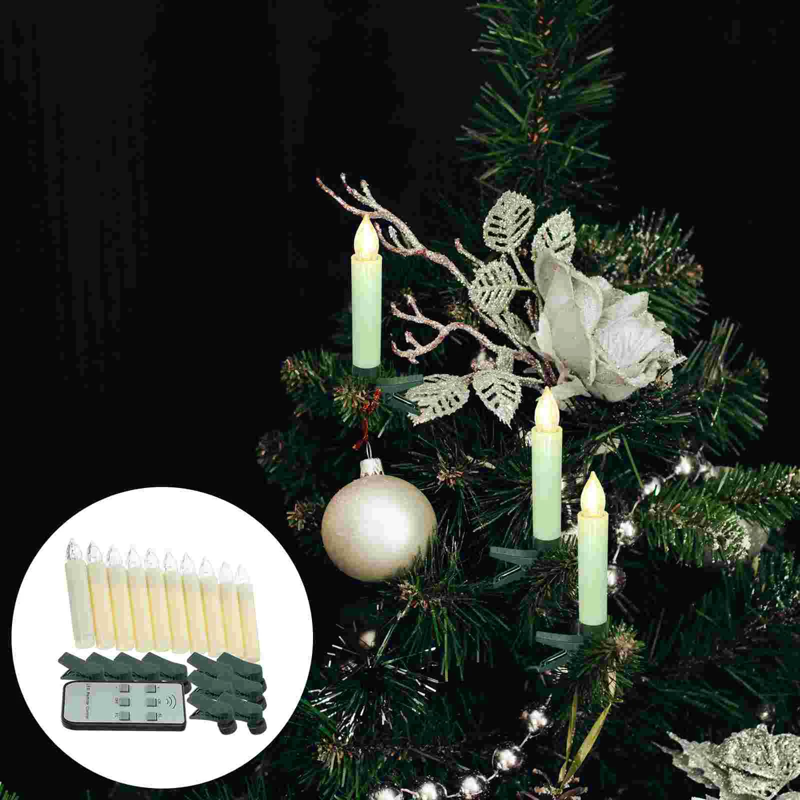 

Flickering Flameless Candles for Christmas Tree Trees Flashing Electronic Clip Lamp Taper