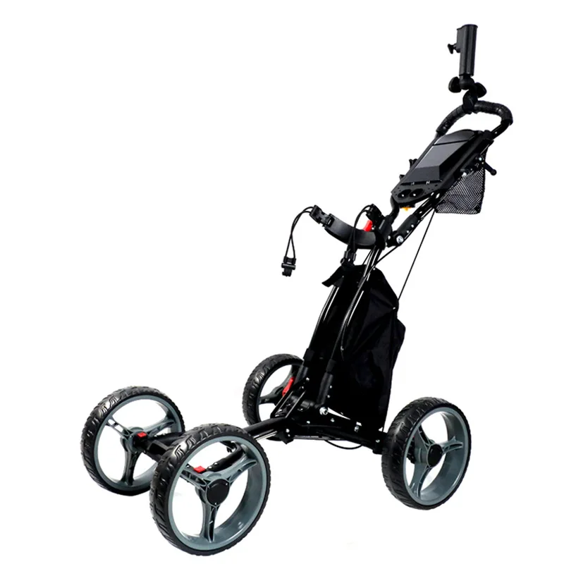 شاحنة جولف 4 عجلات قابلة للطي، شاحنة كروية كبيرة متعددة الأغراض، مقطورة يدوية لملعب الجولف
