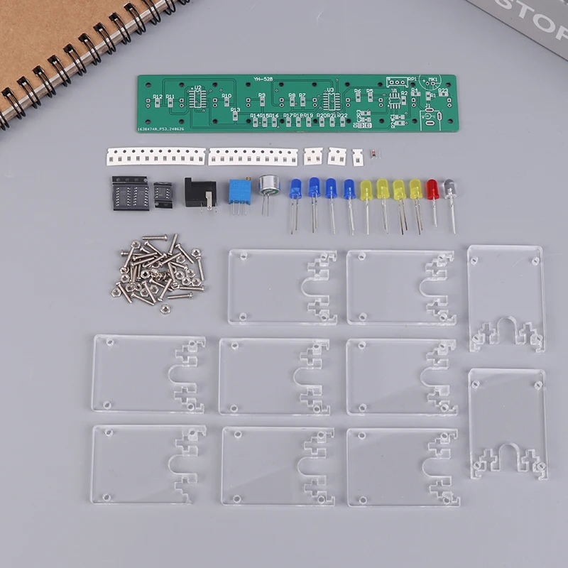 DIY Sound Control LED Music Spectrum Electronic Kit Crystal Column Audio Display PCB Soldering Practice Kit LM339 LM358 DC5-12V
