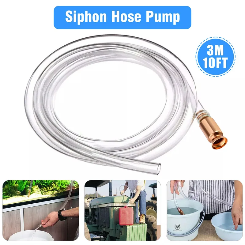 New  Safety Self Priming Copper Siphon Refueling Gas Syphon Jiggler Hose For Pump  Fuel Oil Water Hose Flexible Connector