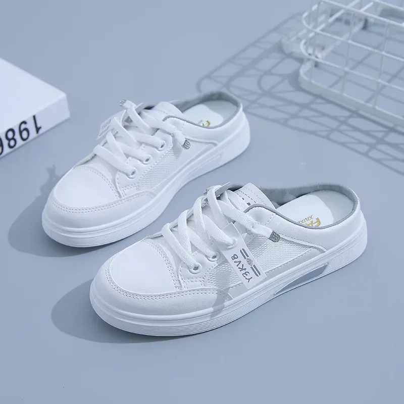Bao Head Half Slipper Woman 2024 Spring Summer Autumn Mesh Shoes Sneakers for Women Fashion Causal Zapatos De Mujer Shoes