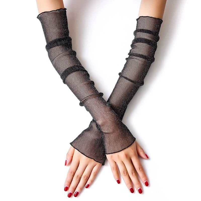 summer Mesh sunscreen sleeves for women thin lace sleeves arm protection decoration elasticity driving UV protection hand sleeve