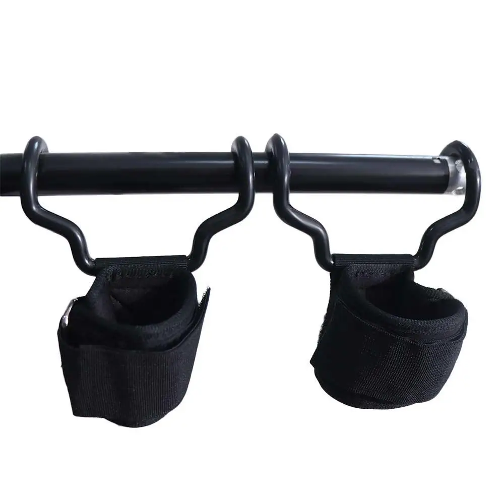

1 PC/Pair Pull-up Weight Lifting Grip Hook Adjustable Black Auxiliary Power Wrist Guard With Hook Auxiliary