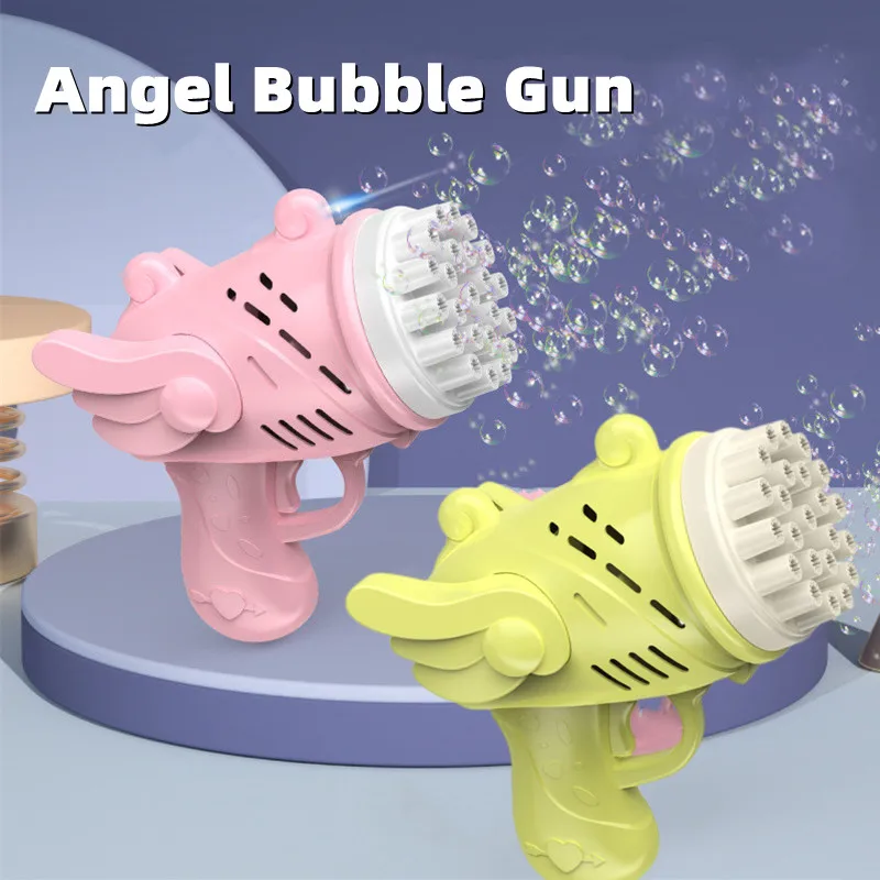 2022 Hot Kids Gatling Bubble Gun Toy 23-Hole Charging Electric Automatic Bubble Machine Summer Outdoor Soap Water Children Toys