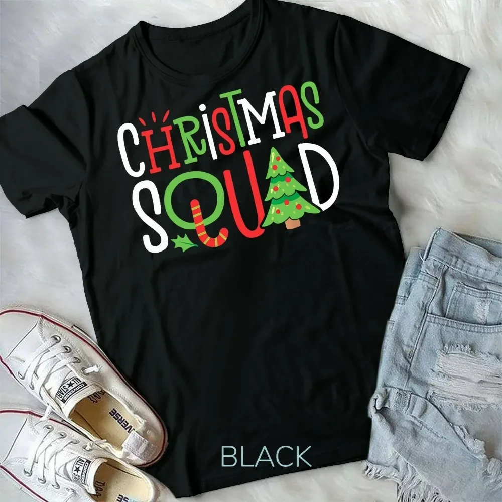 

Christmas Squad Funny Xmas Tree Unisex Form T-Shirt High Quality Cotton Tops Unisex Women Men T Shirt Creativity Style