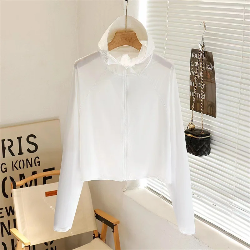 2025New Eis Seide Sonnencreme Mantel Frauen Sommer Outwear Mit Kapuze Sonnenschutz Kleidung Jacken Mode Mantel Strickjacke Damen Top