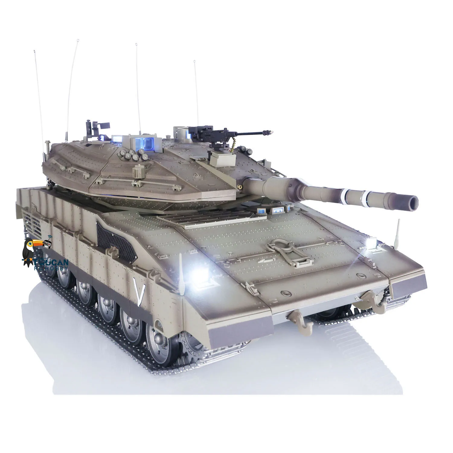 Merkava Heng Long RC Battle Tank TK7.1 1/16 Military Model IDF MK IV FPV Full Metal Chassis Body Light Smoking Toy 3958 TH22679