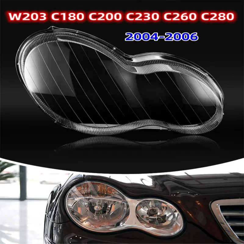 

Автомобильная замена фары, передняя линза, стеклянная крышка фары для Mercedes-Benz W203 C200 C230 C260 C280 C300 2004-2006