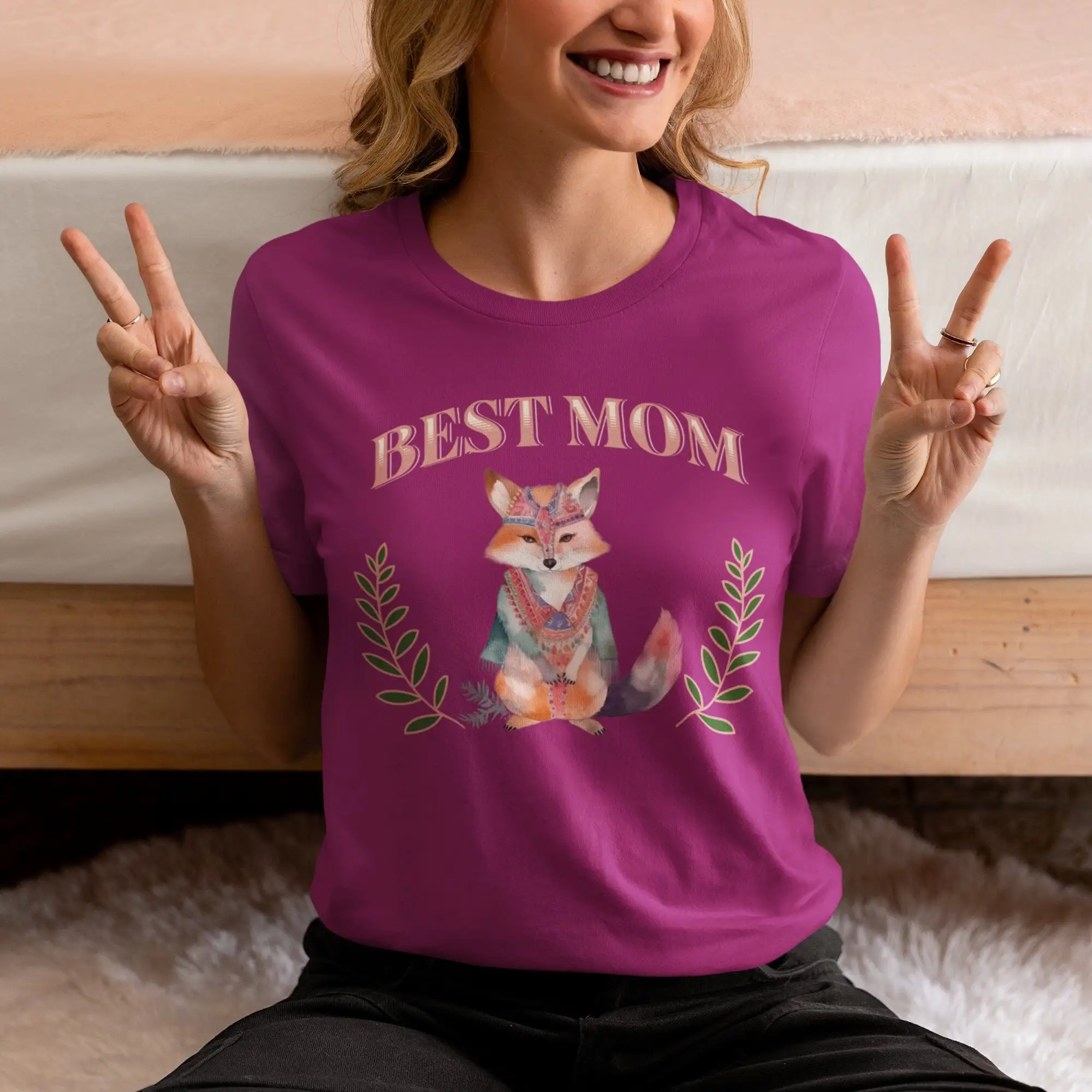 

Best Mom Mothers Day T Shirt for Boho Forestcore Cottagecore fan Mother Vintage Shamanic Fox s