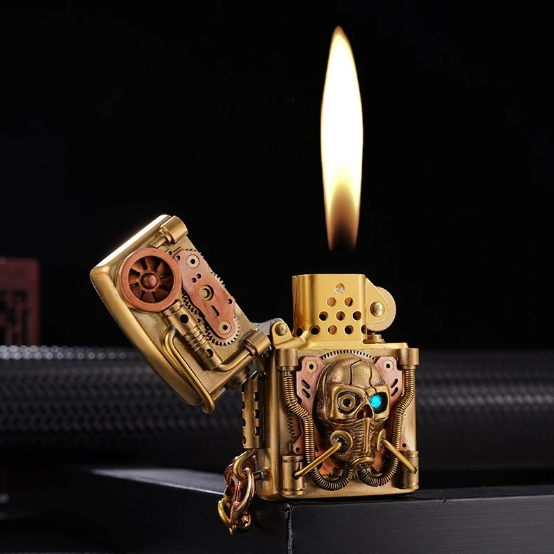 

Zorro Mechanical Punk Style Doomsday Hunter Original Copper Kerosiene Lighter, Collectible Windproof Grinding Wheel Lighter