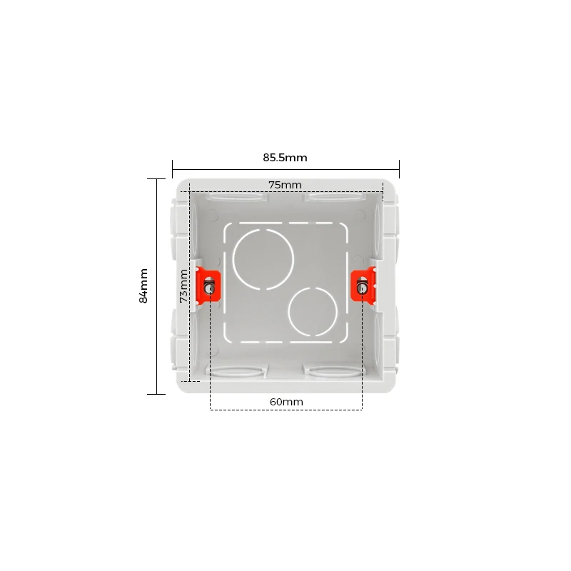 Avoir Internal Mount Box Adjustable Mounting Box 86mm*86mm*50mm Wall Switch Socket Installation Cassette Box Wiring Back Box