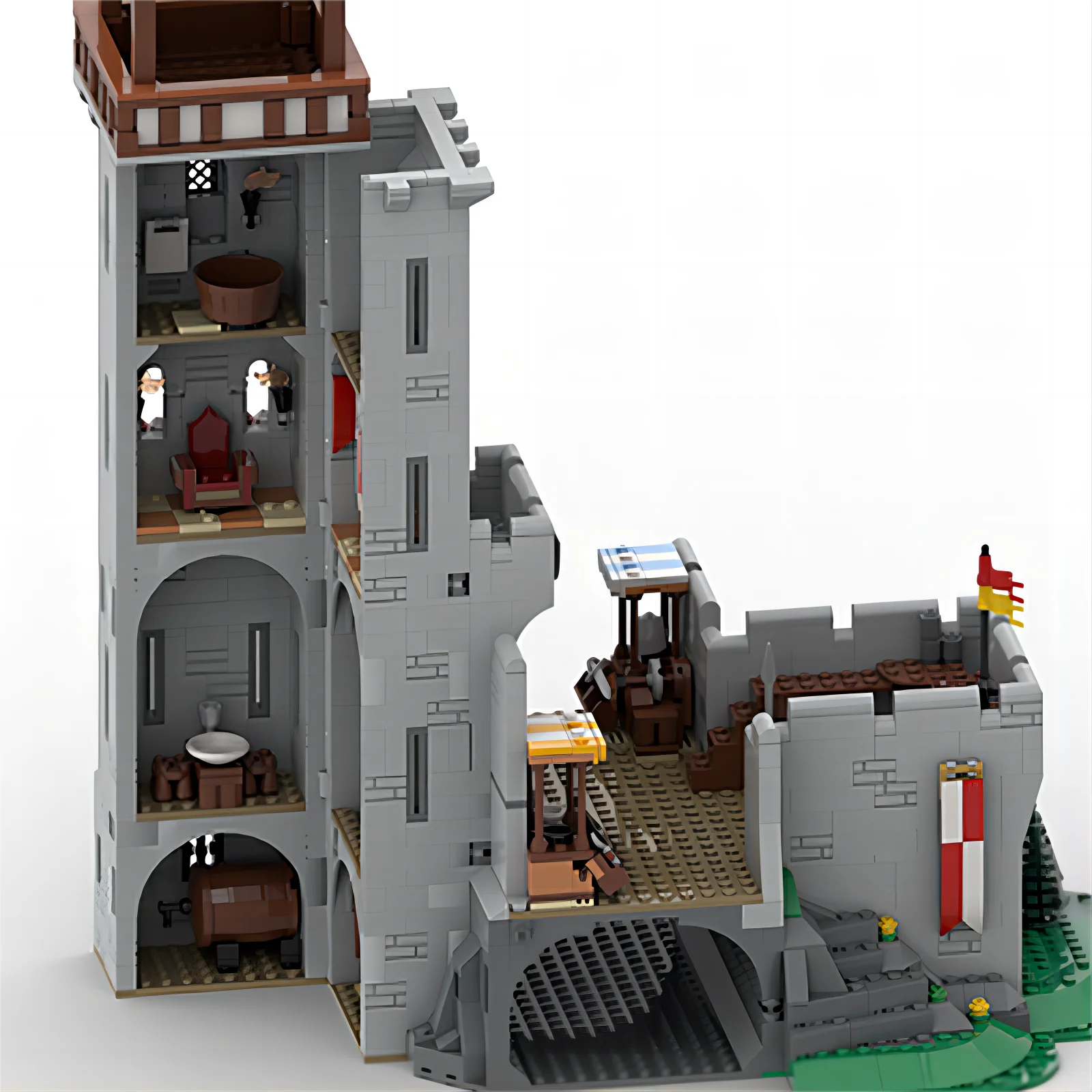 MOC Building Blocks Movie Scence Medieval Tower Castle Architecture DIY Assembly Technology Bricks Collection Toys Children Gift