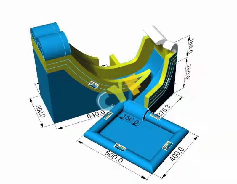 

2024 надувная водная горка нового дизайна с бассейном для коммерческого использования