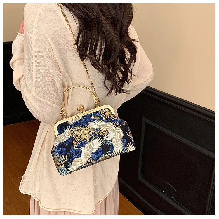 Silk Embroidery Crossbody Bag Patchwork National Style 2025 Hot Sale Bags for Women Hasp Simple Fashion Women's Handbags