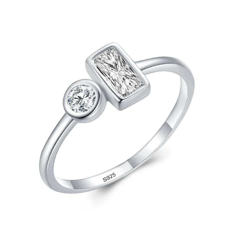 

Hot Sale Diamond Jewelry Rhodium Plated S925 Silver Band Ring for Women