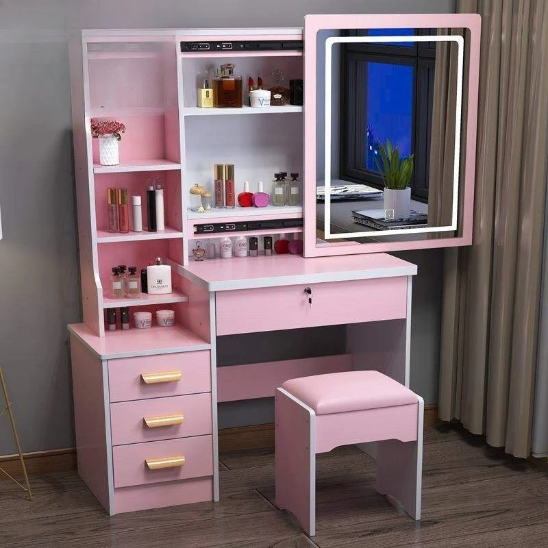 التجارة الخارجية انفجار خلع الملابس طاولة زينة صغيرة لغرفة النوم الحديثة خزانة تخزين بسيطة شقة صغيرة علامة التبويب ماكياج #3
