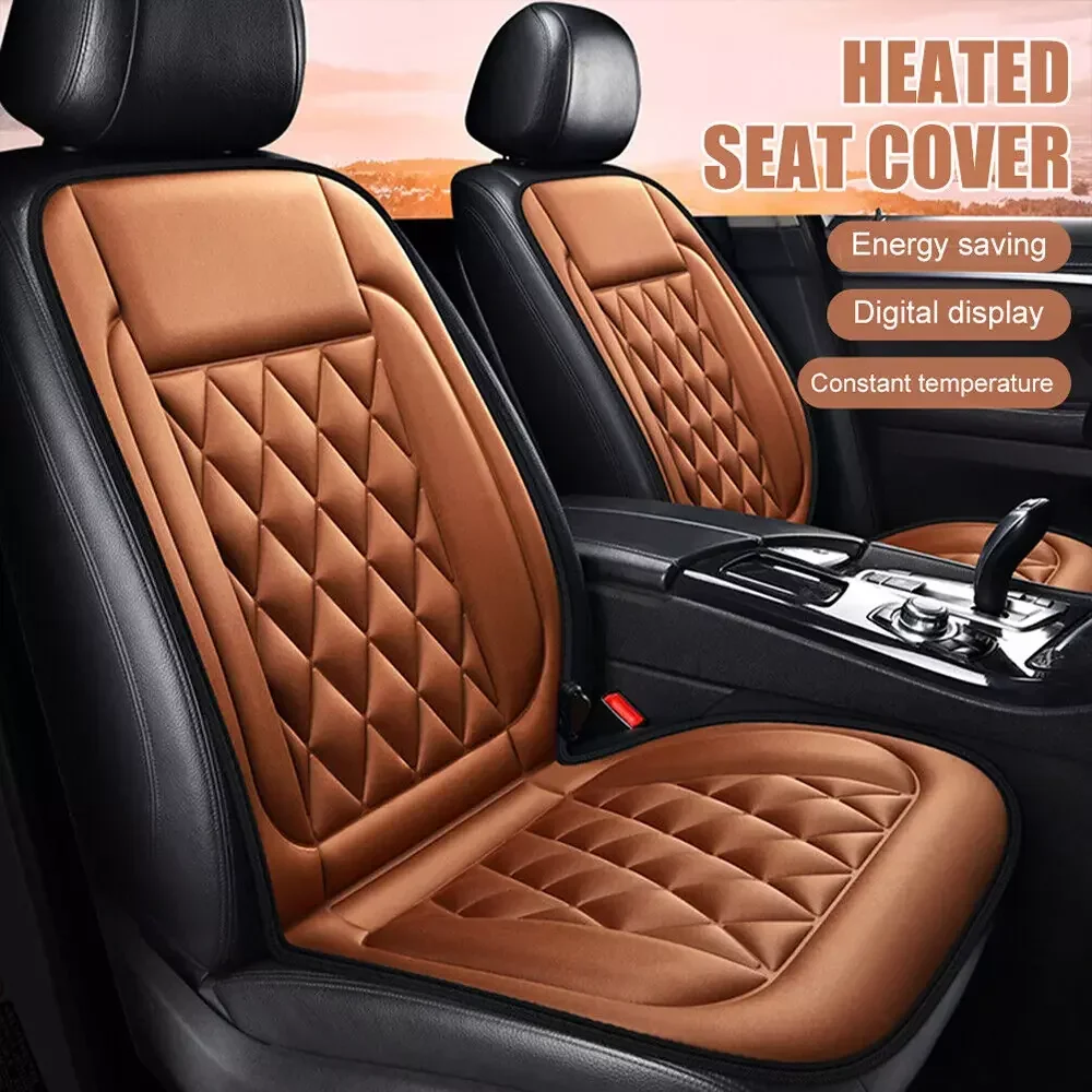 12V Heated Car Seat Cover 30' Fast Car Seat Heater Cloth/Flannel Heated Car Seat Protector 25W Seat Heating Cover Car Seat