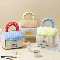 Makeup Bag Large Capacity Cartoon House Shape Toiletry Bag Cute Portable Handheld Storage Bags Travel Storage Organizer