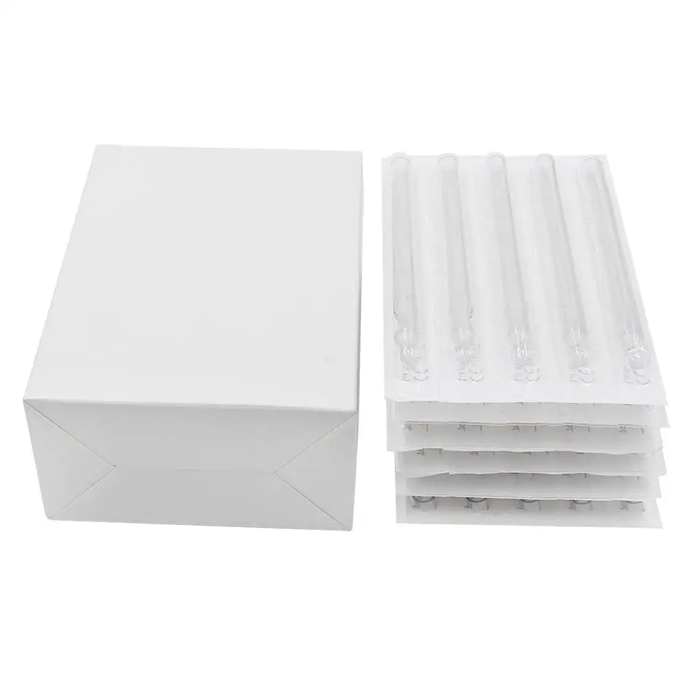 50PCS Long Tattoo Tips White Disposable Tattoo Nozzle Tips Tube for Tattoo Machine Needles Supply