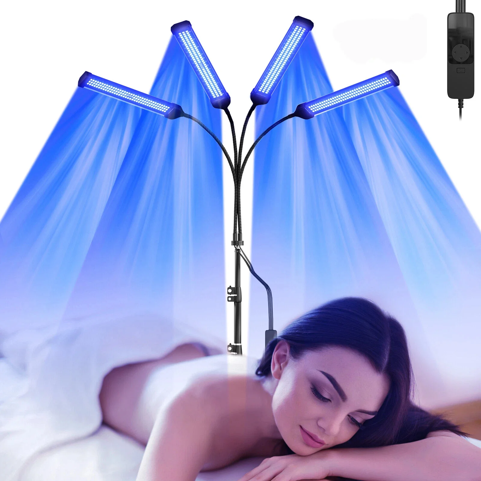 UV Tanning Lamp for Face & Body - Vitamin D Light Therapy with Protective Goggles, Salon-Quality Sunbed Alternative for Healthy