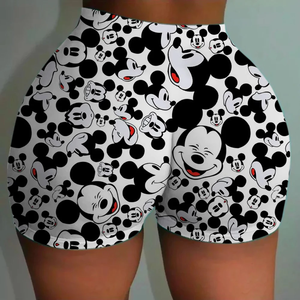 ديزني ميكي ماوس طباعة اليوغا السراويل السراويل النساء رفع السراويل الرياضية النساء اللياقة البدنية الجوارب تنفس عالية الخصر الغنيمة السراويل