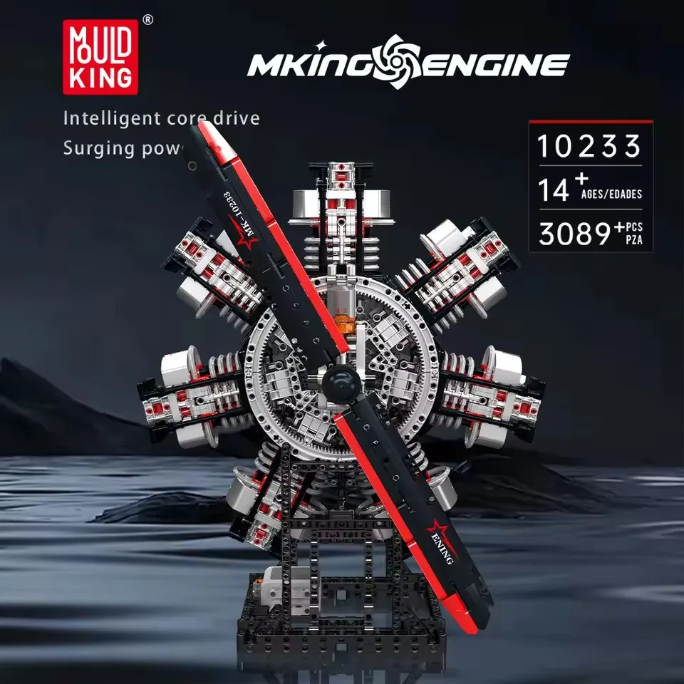 

Mould King 10233 Radial Aviation Engine 2 Building Blocks MOC 3089PCS Technical Construction Kits for Adults Christmas Gifts