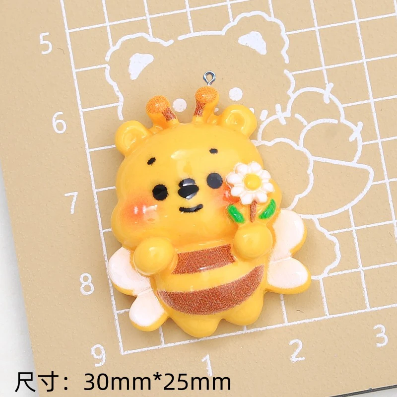 10Pcs Cute Bee Honey Pot Honeycomb Resin Charms Pendants For Jewelry Making DIY Earring Necklace Bracelet Decoration Accessories