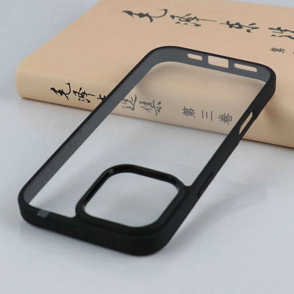 UGOJP Phone Case For iPhone 16 Pro Max Anti drop Transparent TPU Frame Cover For iPhone 16 Shockproof Clear PC Back Shell