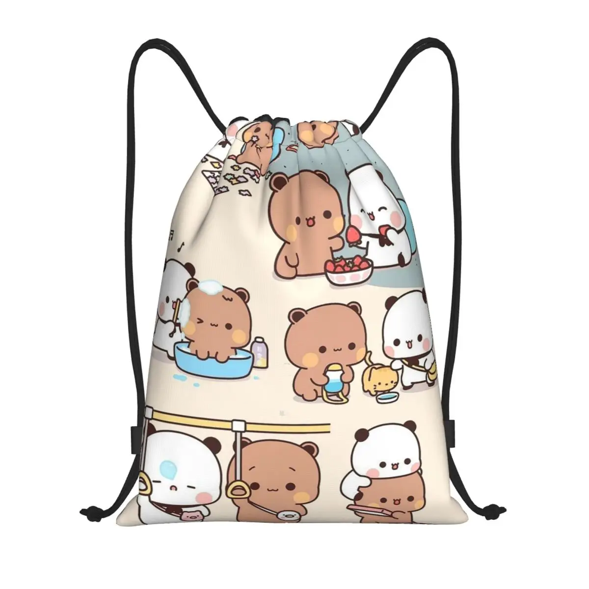 

Bubu Dudu Panda Bears Cartoon Backpacks Multi-function Drawstring Bundle Pocket Sports Bag Book Bags for Man Woman School