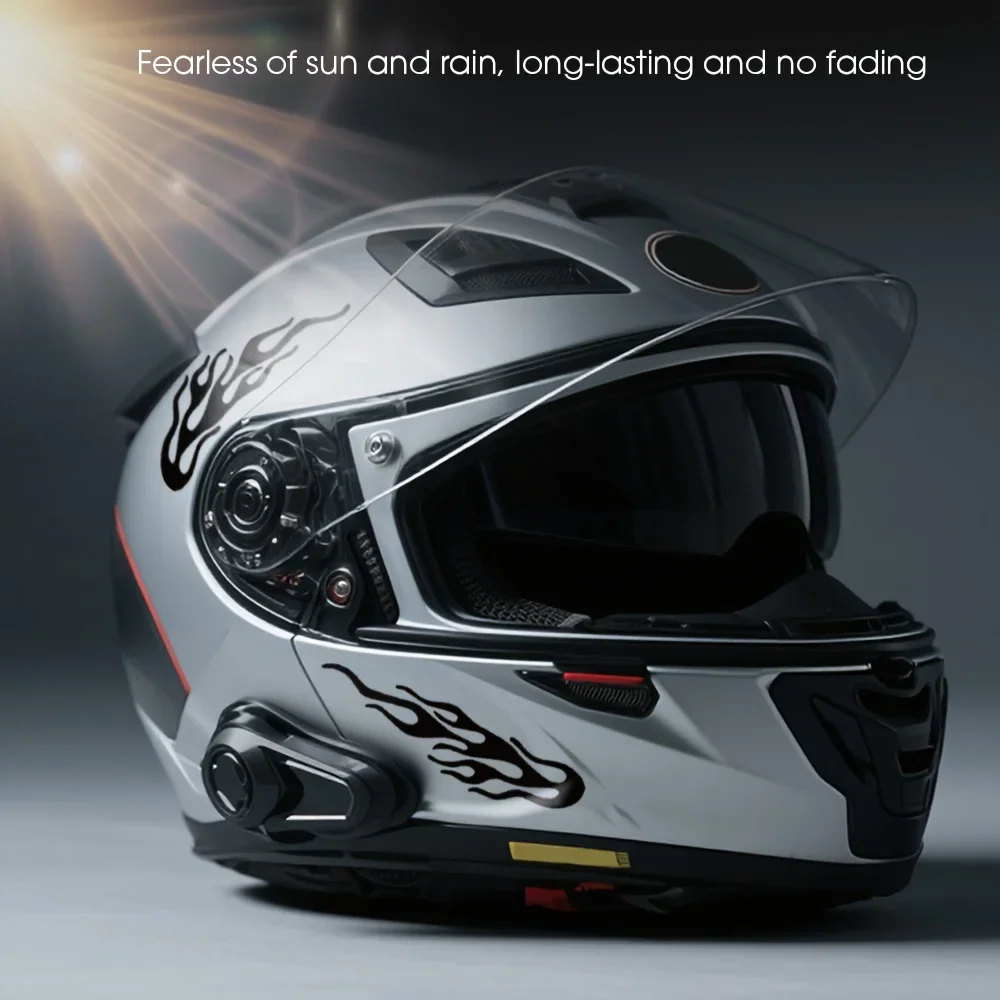 قطعتان من الملصقات العاكسة للهب الملونة، رائعة للدراجات النارية والسيارات والدراجة والخوذة وديكور صندوق الأدوات