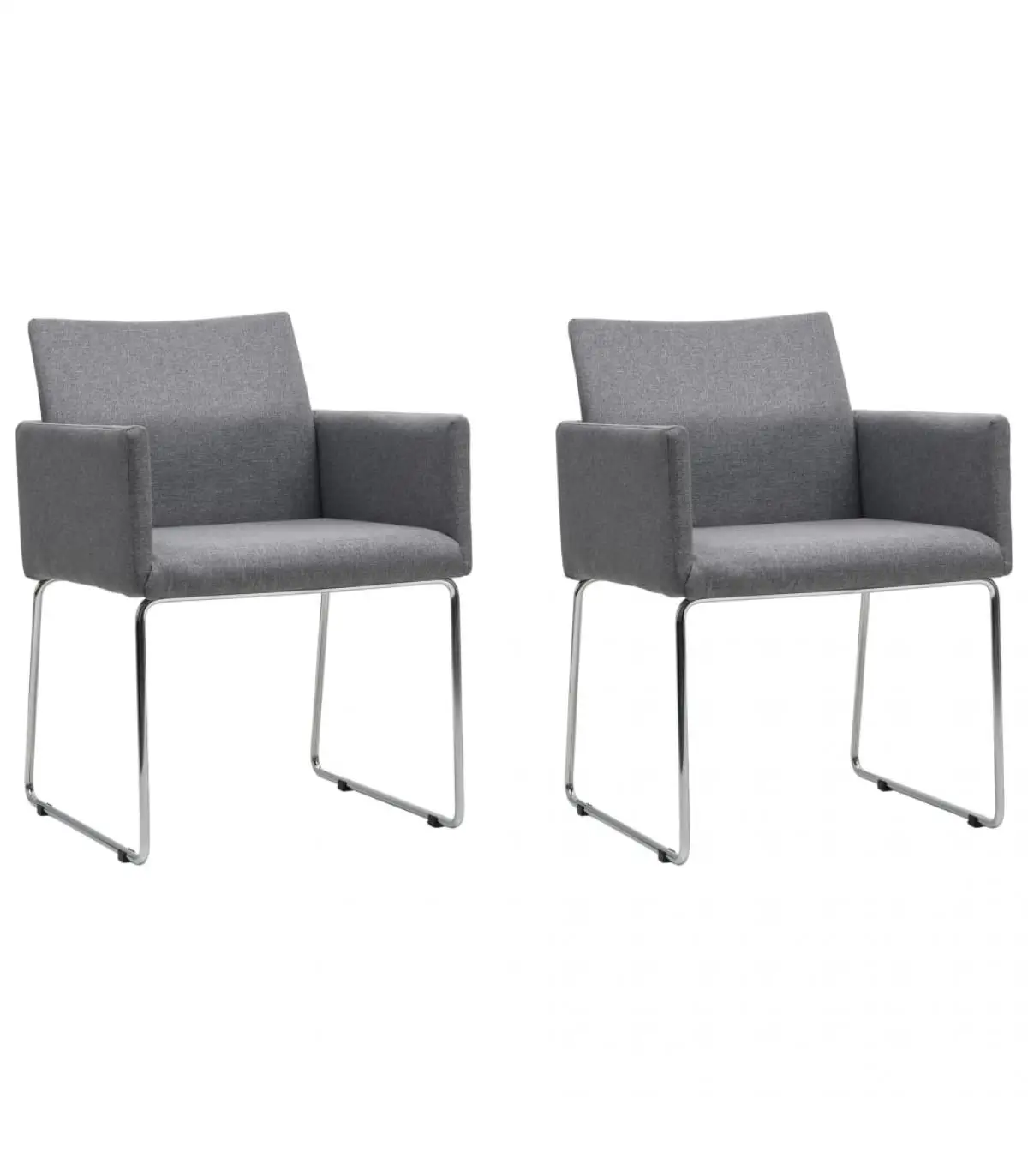 Dining chairs dining chairs 2 units light gray fabric