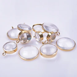 1pc Openable Floating Round Locket Biconvex Glass Locket Pendants Living Memory DIY Jewelry Making Coin Holder Souvenir Gift