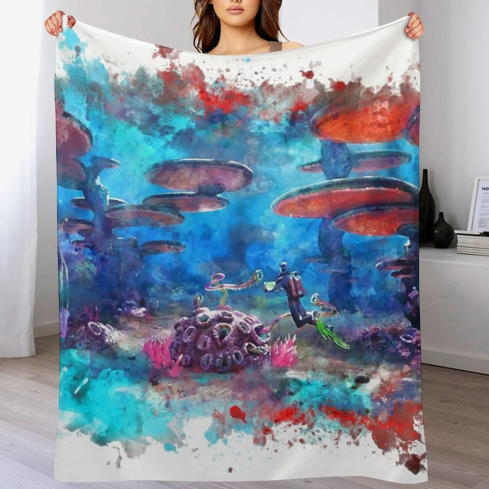 

Subnautica Throw Blanket Retros Baby Loose For Decorative Sofa Blankets