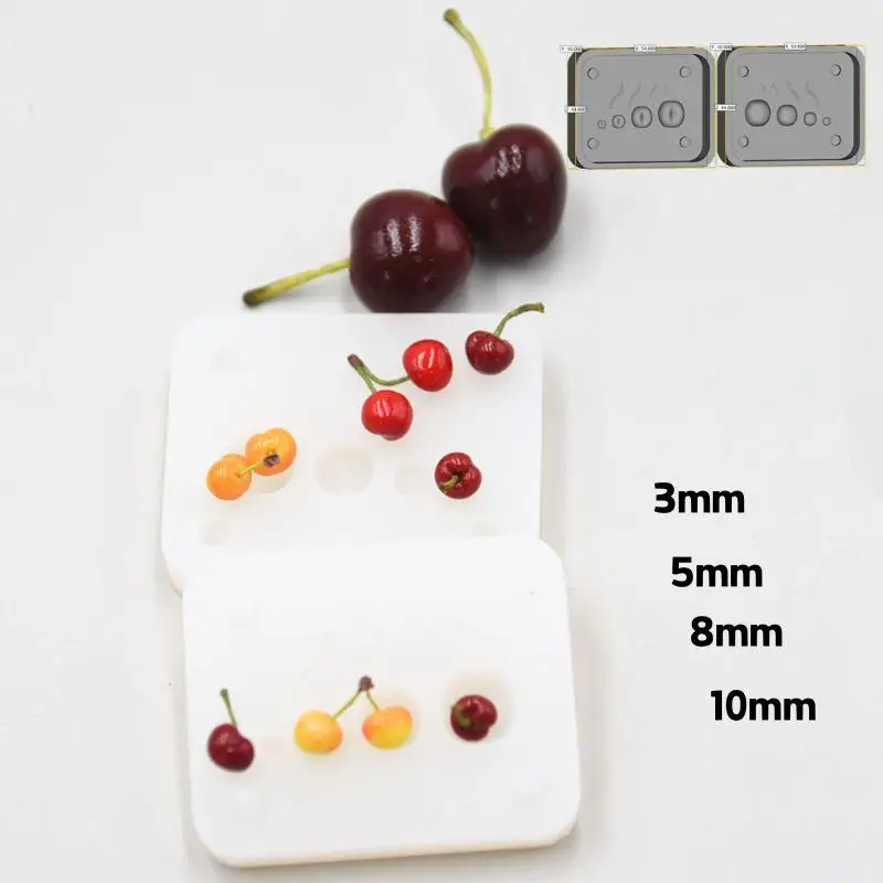 Mini-Kirsch-Silikonform DIY Miniatur-Frucht Ultraleichte Ton- und Harzproduktion Dreidimensionale Kirsch-Tonform – Detail 9